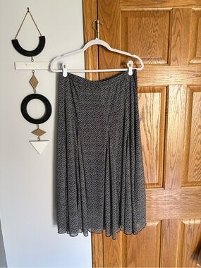 Coldwater Creek Charcoal Chevron Circle Skirt